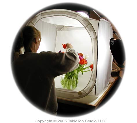 Many florists rely on an EZcube to shoot photos of arrangements.